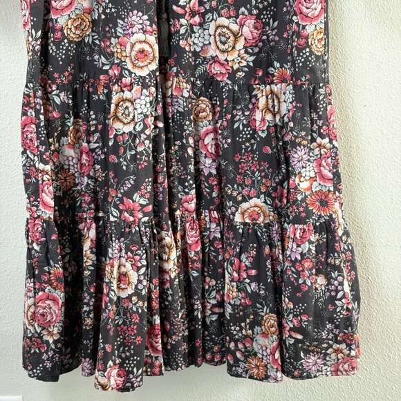 Mille Astrid Tassel Midi Dress Size M Bloomsbury Floral Long Sleeve Pockets - Picture 4 of 15